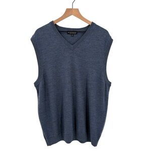 Hart Schaffner Marx Men’s Merino Wool Sweater Vest‎ Blue XL